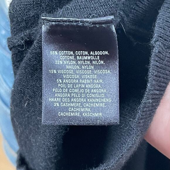 Sparrow by Anthro • Black Rabbit Hair Sweater Crochet Back - Picture 5 of 5